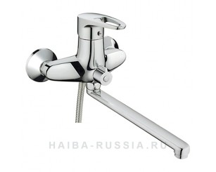 Смеситель однорычажный для ванны, длинный излив, переключатель в корпусе, хром HB2265 Haiba