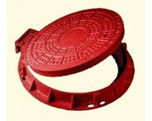 Люк канализационный круглый красный (700/570) 1,5 т EG